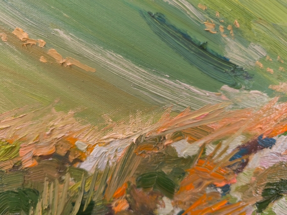 Painting Shpytsi and Rebra Peaks, artist Nina Lytvyn