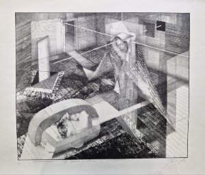 Lithograph Ascent, artist Yurii Charyshnikov