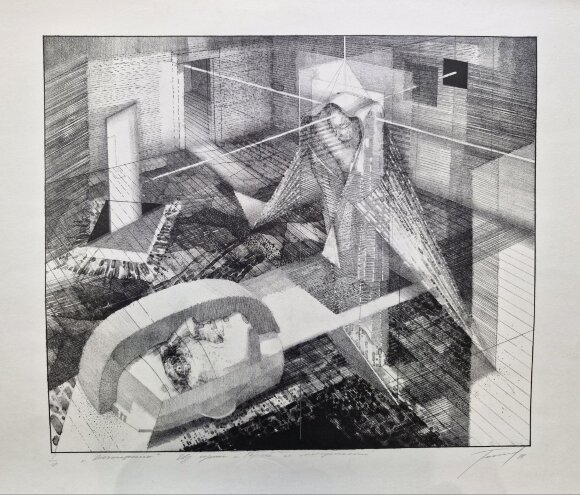 Lithograph Ascent, artist Yurii Charyshnikov