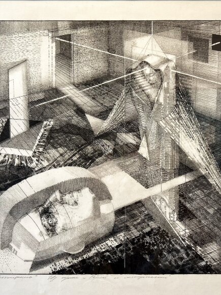 Lithograph Ascent, artist Yurii Charyshnikov