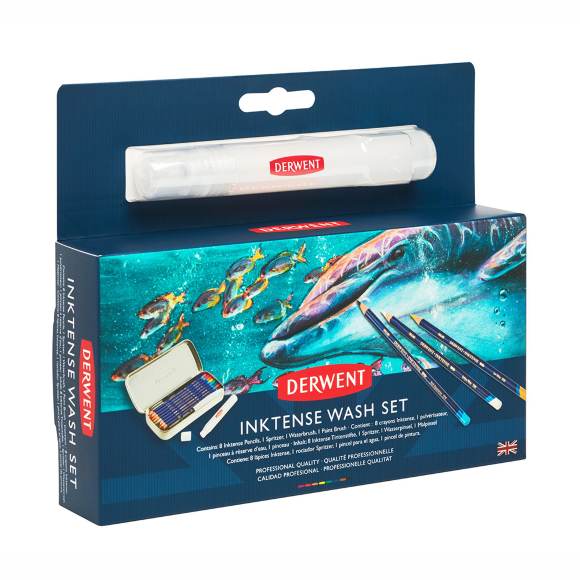 Набор чернильных карандашей Inktense Wash Set в металлическом пенале Derwent