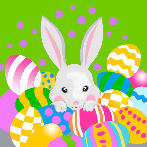 Холст на картоне с контуром Весенний кролик 20х20 хлопок акрил Arteo