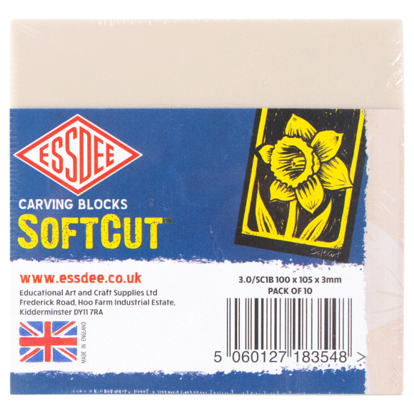 Набор блоков для гравюры, 100х100х3, 0 мм, 10 шт. в упак., 3.0/SC1B, SOFTCUT CARVING BLOCKS, ESSDEE Набор блоков для гравюры, 100х100х3, 0 мм, 10 шт. в упак., 3.0/SC1B, SOFTCUT CARVING BLOCKS, ESSDEE