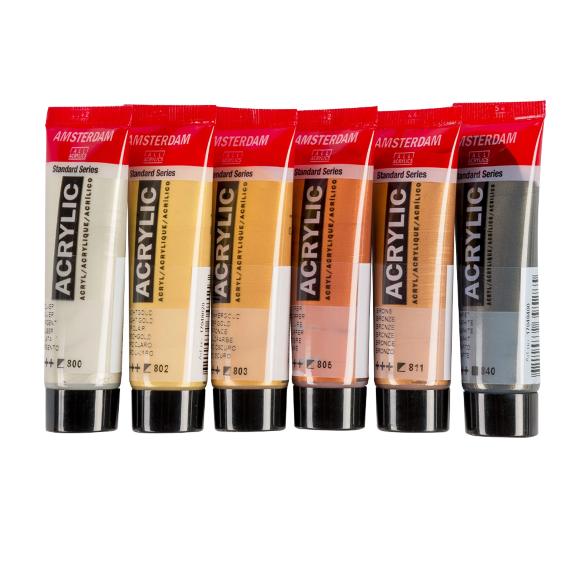 Краска акриловая AMSTERDAM (831) Желтый металлик 20 мл Royal Talens