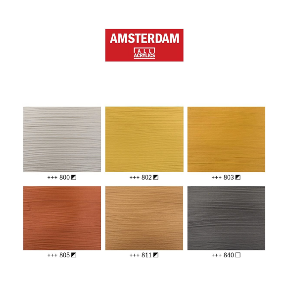 Краска акриловая AMSTERDAM (831) Желтый металлик 20 мл Royal Talens