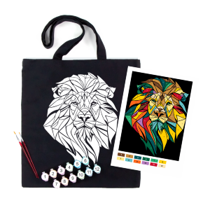 Набор раскраска "Неоновый лев" 38х42см черный хлопок 200г/м2 ROSA Talent