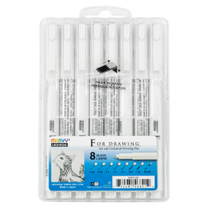 Набор Drawing Pen, черный 8 шт.
