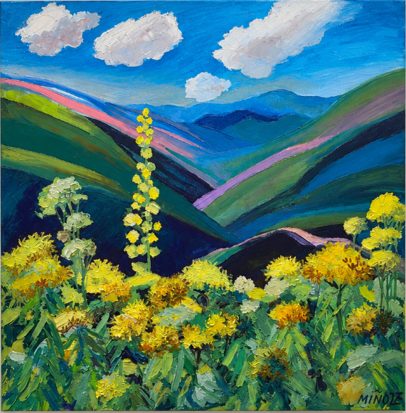 Painting St. John's Wort, artist Nina Lytvyn
