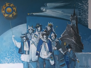 Painting Koliada Is Coming, artist Orest Tsyupko Painting Koliada Is Coming, artist Orest Tsyupko