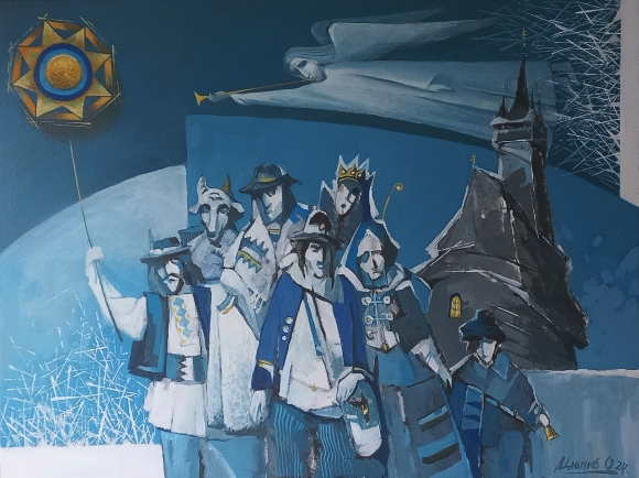 Painting Koliada Is Coming, artist Orest Tsyupko Painting Koliada Is Coming, artist Orest Tsyupko
