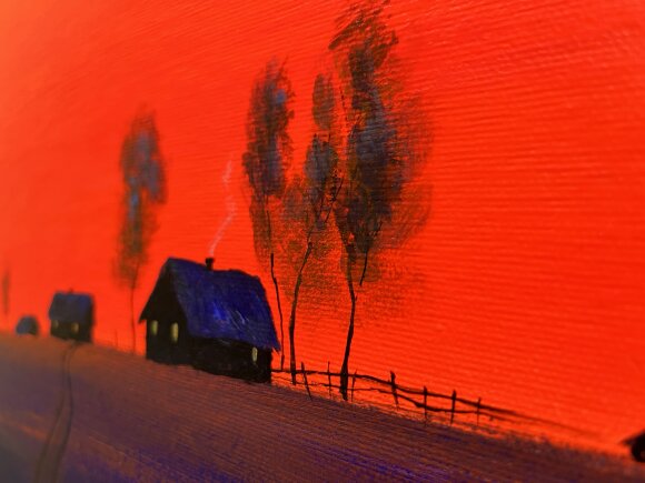 Картина Перший сніг ввечері, художник Кузьменко Ігор Картина Перший сніг ввечері, художник Кузьменко Ігор