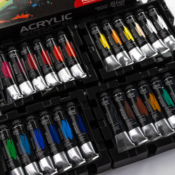 Набор акриловых красок 24х20мл блистер ROSA Gallery