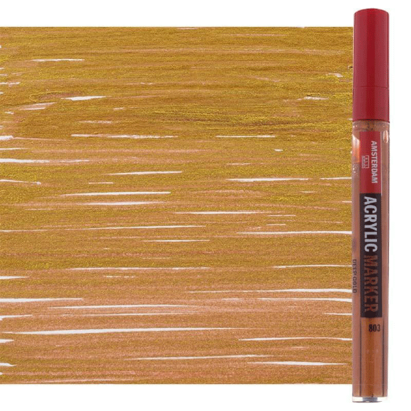 Маркер акриловый AMSTERDAM, (803) Золотой темный, 3-4мм, Royal Talens