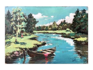 Картина Біля річки, художник Кізенко Нестор Картина Біля річки, художник Кізенко Нестор