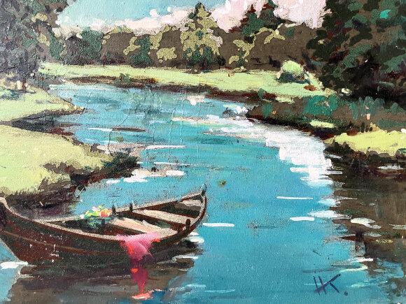 Картина Біля річки, художник Кізенко Нестор Картина Біля річки, художник Кізенко Нестор