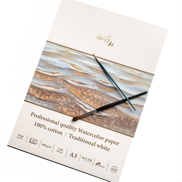 Pro Create A4 Watercolor Glue 300g/m2 10 sheets white paper SM-LT Art