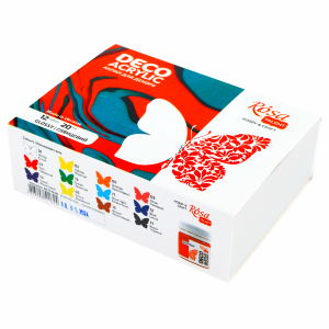 Набор акриловых красок для глянцевого декора 12×20мл ROSA TALENT