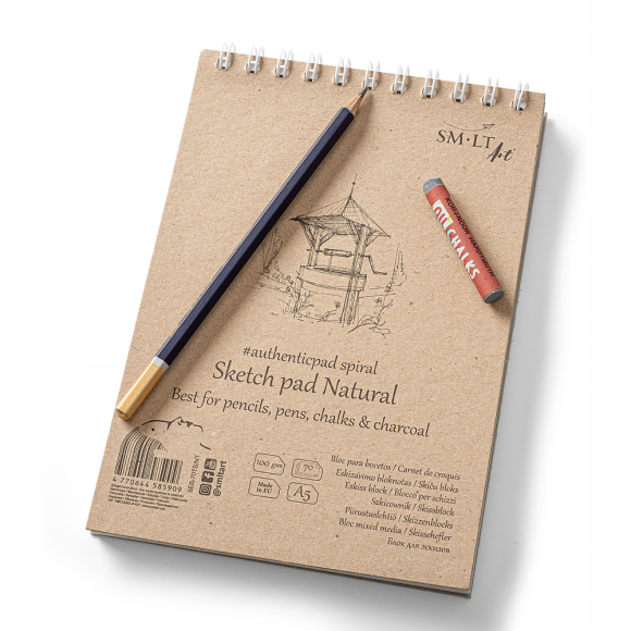 Альбом для ескізів на спіралі AUTHENTIC А3 (29,7 х42 см) 100г/м2 100л натуральний колір SM-LT Art