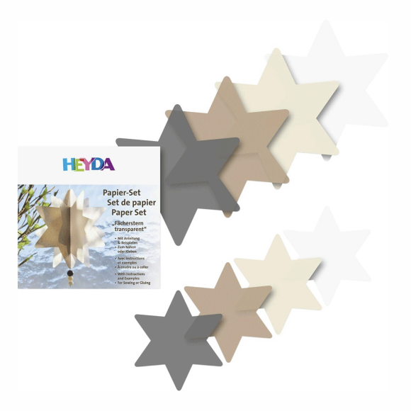 Heyda Star Paper Set, Transparent, 20 pcs * 6.5 cm, 20 pcs * 10 cm, 120 g /m2