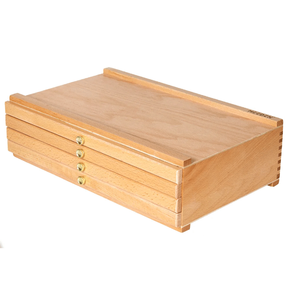 Пенал деревянный (бук) 4 выдвижных ящика (25×40см) MEEDEN Пенал деревянный (бук) 4 выдвижных ящика (25×40см) MEEDEN