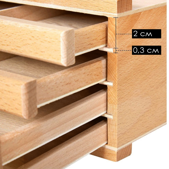 Пенал деревянный (бук) 4 выдвижных ящика (25×40см) MEEDEN Пенал деревянный (бук) 4 выдвижных ящика (25×40см) MEEDEN