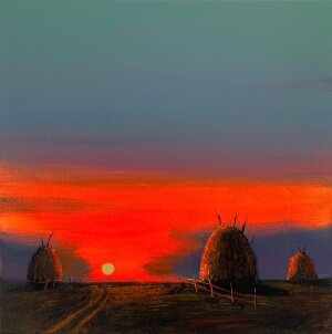 Картина Заграло сонце після жнив, художник Кузьменко Ігор Картина Заграло сонце після жнив, художник Кузьменко Ігор