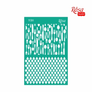 Трафарет многоразовый самоклеящийся №1130 Фоновый 13x20см Recipe book ROSA Talent