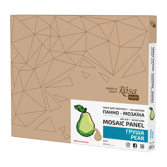 Набор для творчества 3D картина панно-мозаика Груша МДФ 30х42см ROSA Talent
