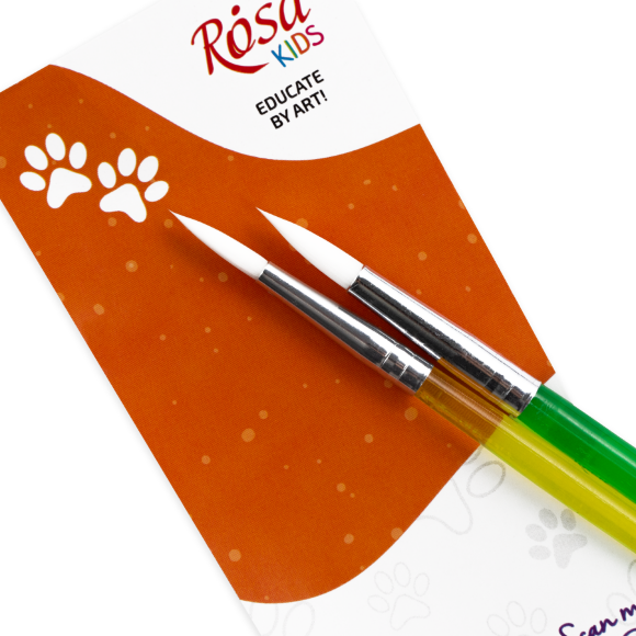 Набор кистей №1 синтетика 2шт: круглая (№6 8) ROSA Kids