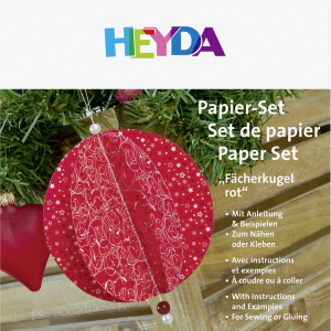 Набор бумаги для декораций "Шар", красный, 20шт*6,5см, 20шт*10см, 120г/м2, Heyda