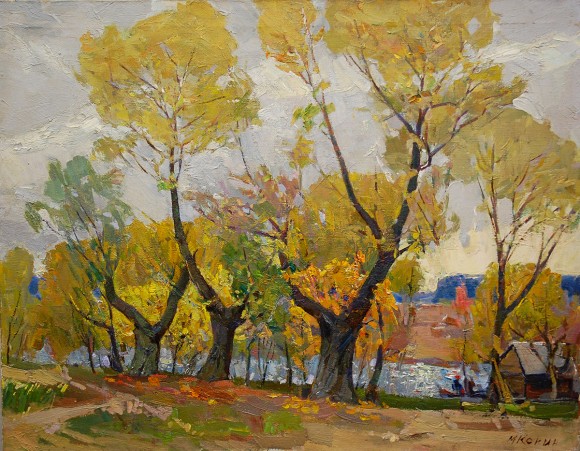 Painting Three willows, artist Kokin Mikhail - sold