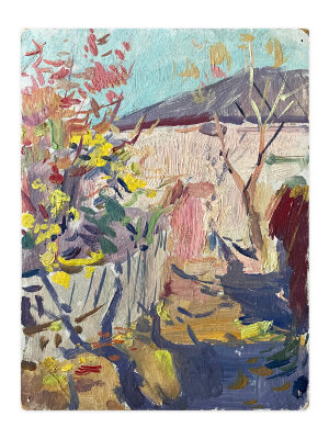Miniature painting On a walk, artist Mikhail Kokin Miniature painting On a walk, artist Mikhail Kokin