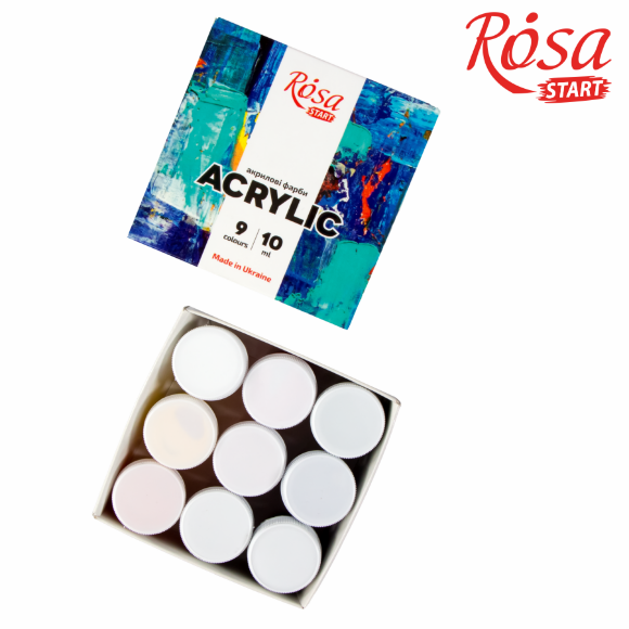 Набор акриловых красок COLOR 9×10мл ROSA START Набор акриловых красок COLOR 9×10мл ROSA START