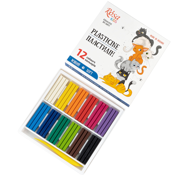 Набір пластиліну Cats зі стеком 12×192г ROSA Kids