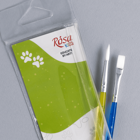 Набор кистей №2 синтетика 2шт: круглая (№6) плоская (№6) ROSA Kids