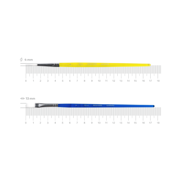 Набор кистей №2 синтетика 2шт: круглая (№6) плоская (№6) ROSA Kids