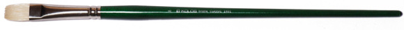 Кисть щетина плоская Classic 2402F №0 длинная ручка KOLOS