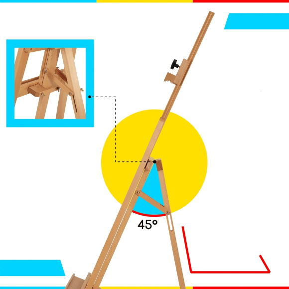 Мольберт стационарный 6031 типа бук А 57×64×145см мак. высота полотна 109см MEEDEN