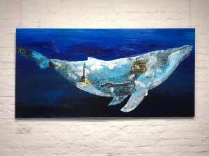 Painting Blue whale, artist Adkozalova Viktoria Painting Blue whale, artist Adkozalova Viktoria