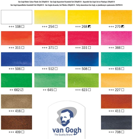 Набор акварельных красок VAN GOGH 18 кювет+2х10мл