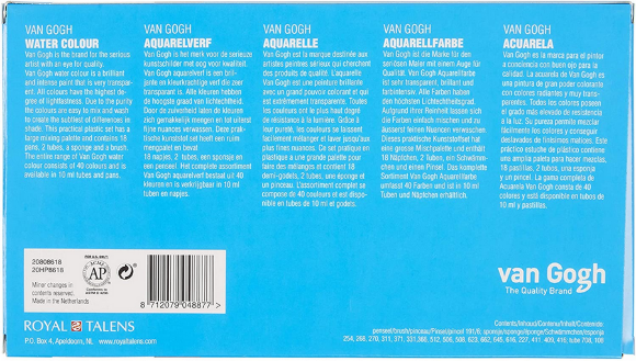 Набор акварельных красок VAN GOGH 18 кювет+2х10мл