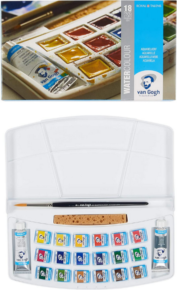Набор акварельных красок VAN GOGH 18 кювет+2х10мл