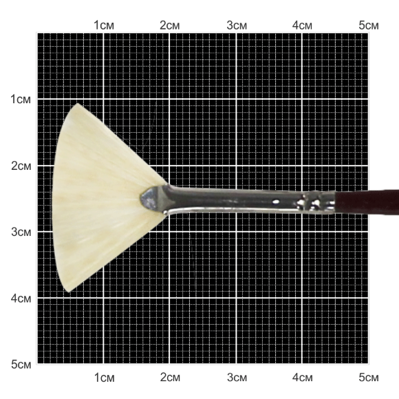 Кисть щетина веерная 6007 №0 длинная ручка KOLOS