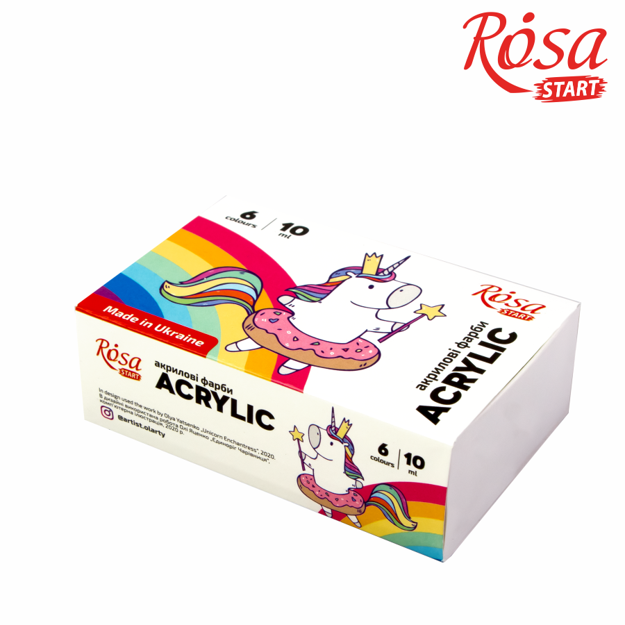 Start Color Rosa Набор акриловых красок Unicorn 6×10мл ROSA START