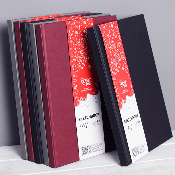 Блокнот для рисунка A4 (21х29,7см) 100г/м2 96л черный ROSA Studio Блокнот для рисунка A4 (21х29,7см) 100г/м2 96л черный ROSA Studio