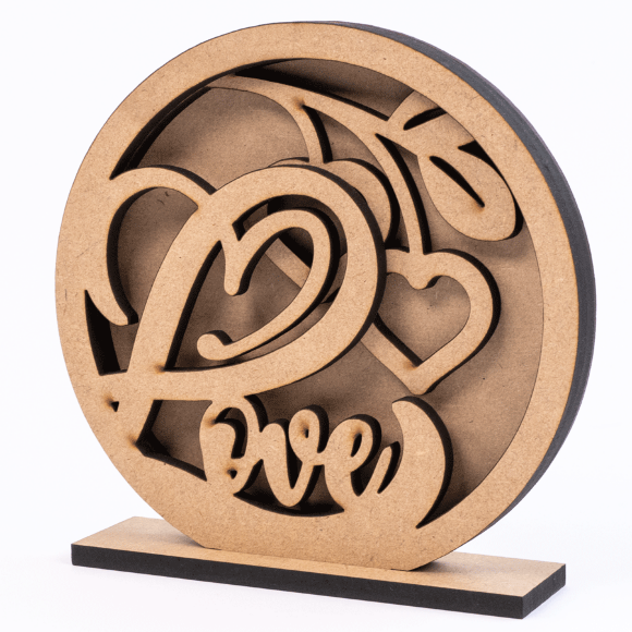 3D композиция „Love“ 2, МДФ, 15х15см, ROSA Talent