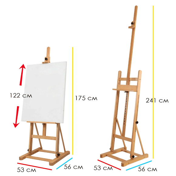 Мольберт стационарный 6067 типа Н-бук 56×56×175см мак. высота полотна 122см MEEDEN Мольберт стационарный 6067 типа Н-бук 56×56×175см мак. высота полотна 122см MEEDEN