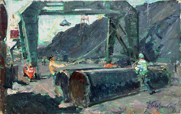 Картина На виробництві, художник Гавдзінський Альбін Картина На виробництві, художник Гавдзінський Альбін