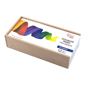 Набор красок гуашевых CLASSIC 12×40мл деревянный пенал ROSA Studio