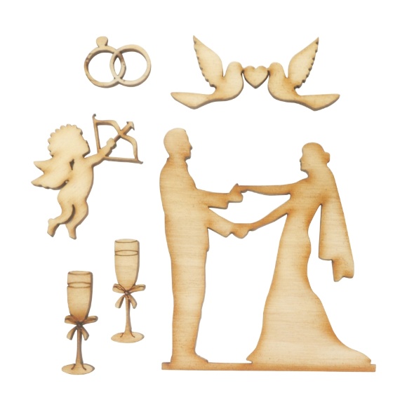 Набор заготовок для декорирования "Свадьба" 6шт.